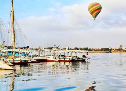 Hot Air Balloon Over Luxor After Sunrise