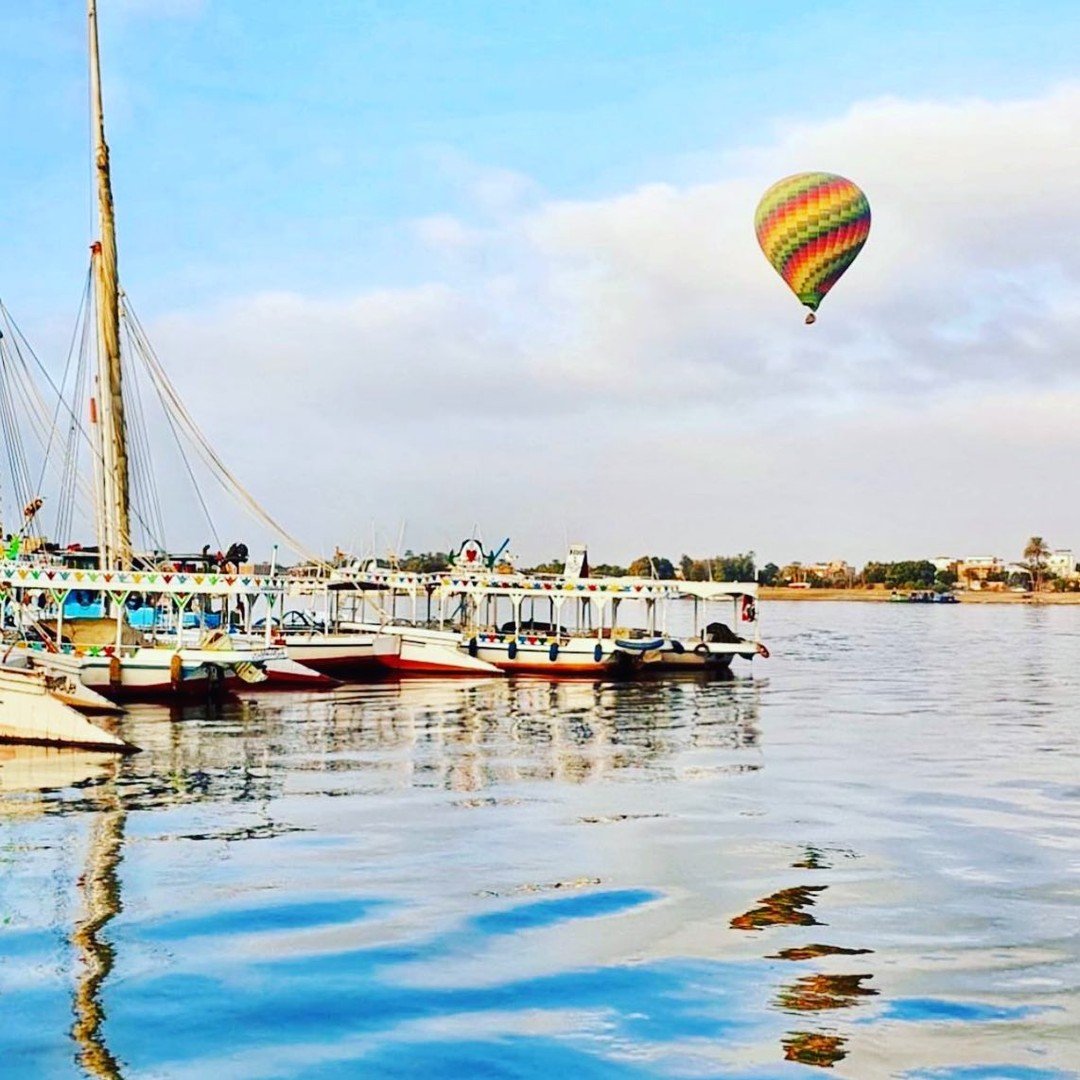 Hot Air Balloon Over Luxor After Sunrise